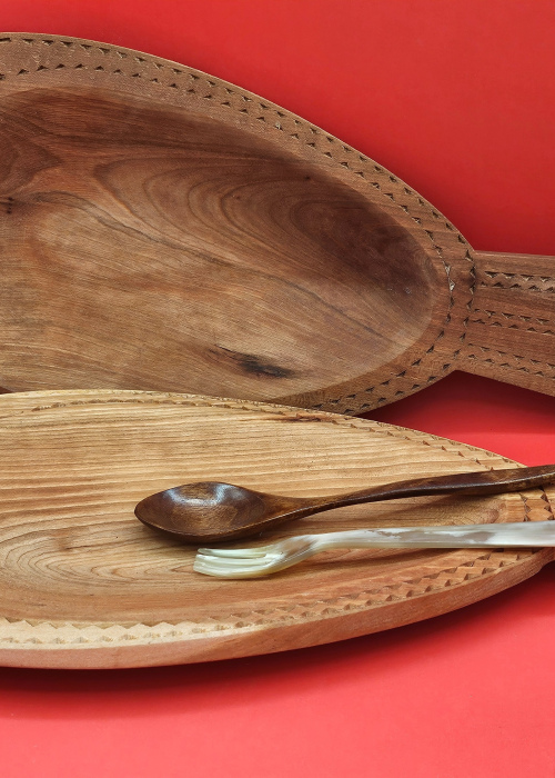 Viking Wooden Platter – Rustic Norse-Inspired Serving Board