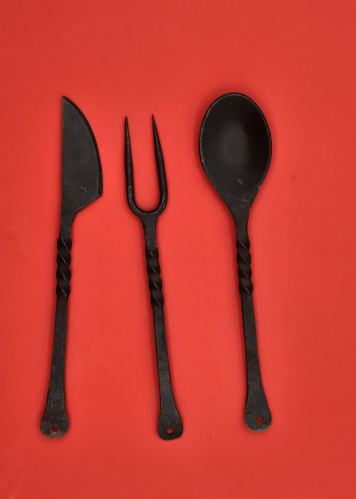 Hand-Forged Viking Cutlery Set – Authentic Medieval Dining Tools