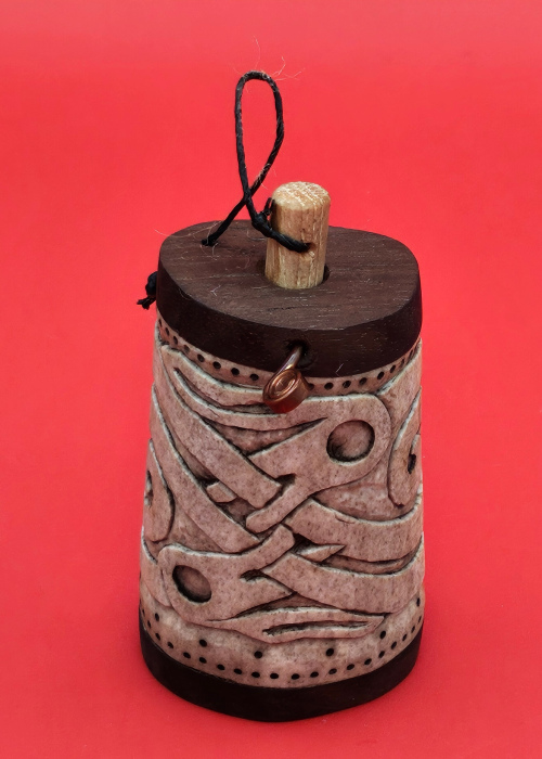 Bone Carved Viking Salt Cellar